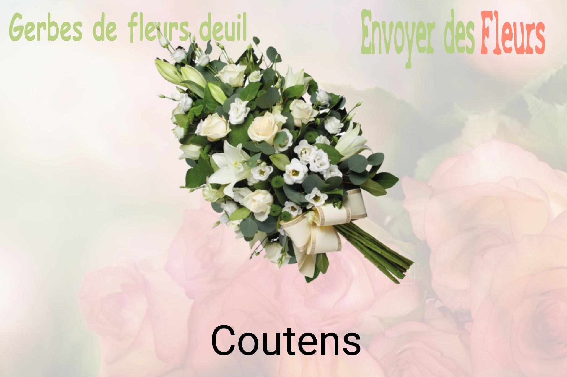 Gerbe de fleurs de deuil livrée à Coutens
